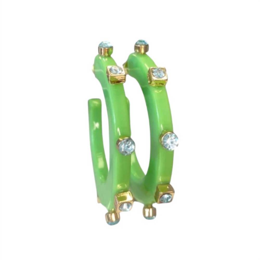 NEW SMITH & CO women's city girl jewel hoop earring in sea foam
